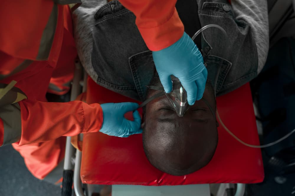 Paramedic responding to a medical emergency